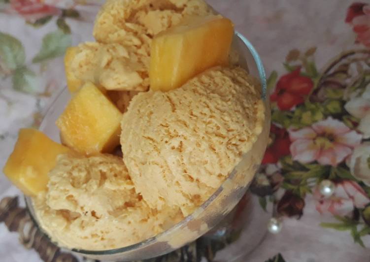 Easiest Way to Prepare Homemade REFRESHING MANGO ICE CREAM WITH A TWIST.