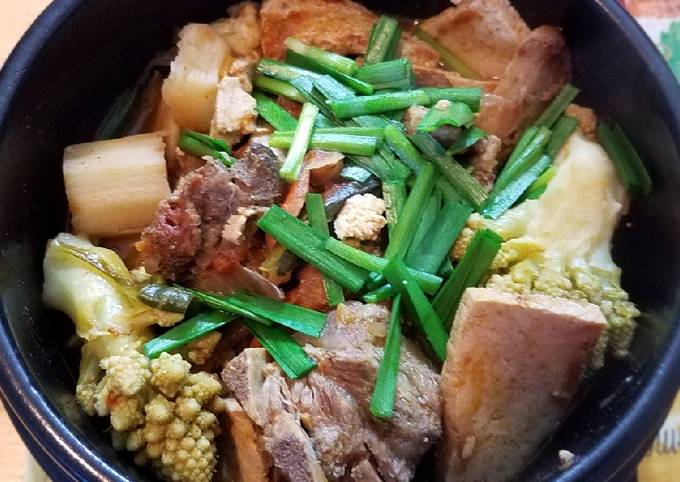 Simple Way to Prepare Super Quick Homemade Pork neckbone cauliflower tofu stew