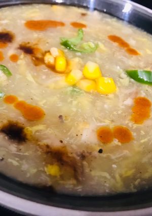 A picture of Chicken corn soup.