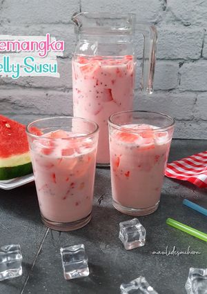 Foto resep Es Semangka Jelly Susu