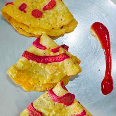 A picture of Designer Protein and iron Dosa.