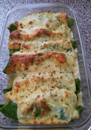 Una foto de Panqueques de espinaca o acelga rellenos🥬🌯
