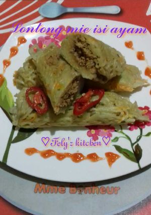 Foto resep Lontong mie isi ayam