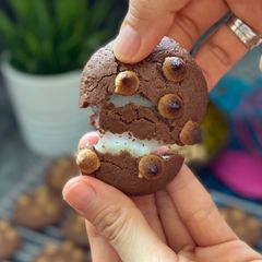 A picture of Soft Chocolate Cookies with Mochi filling.