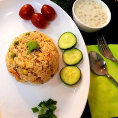 Corn veg pulao A picture of Corn veg pulao.