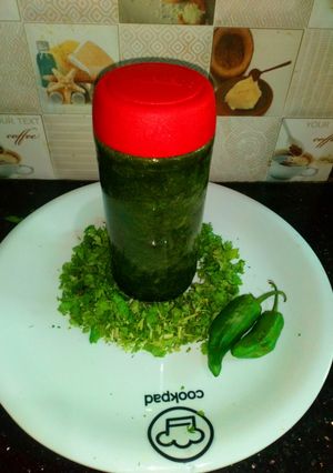A picture of Green chutni.