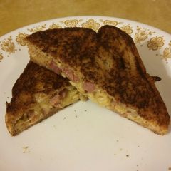 A picture of Leftover Corned Beef & Cabbage Grilled Sandwich.