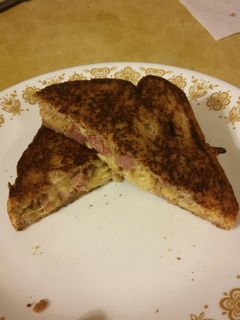 A picture of Leftover Corned Beef & Cabbage Grilled Sandwich.