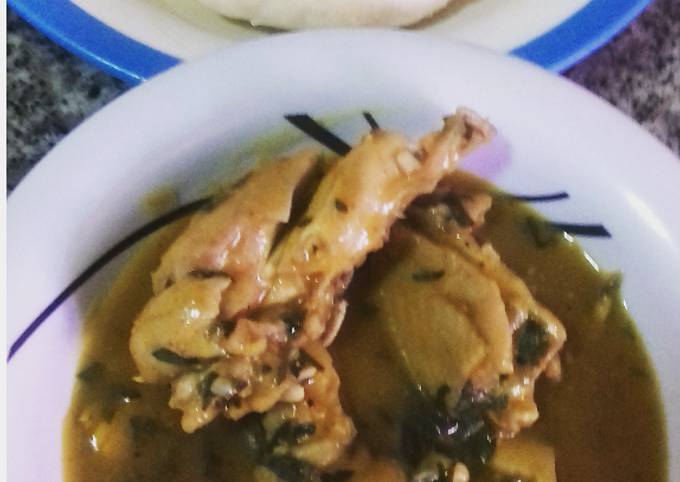 Simple Way to Make Any-night-of-the-week Ofe nsala with chicken and pounded yam