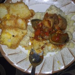 Cuscus da miyan nama A picture of Cuscus da miyan nama.