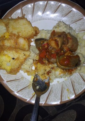 A picture of Cuscus da miyan nama.