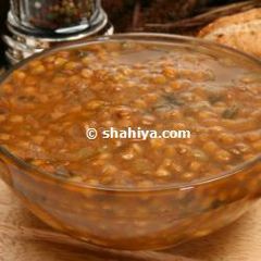A picture of Homemade Lentil Soup :Adas Bi Hamod.