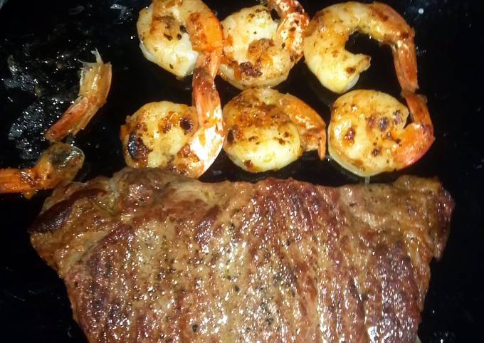 Simple Way to Make Any-night-of-the-week steak & shrimp