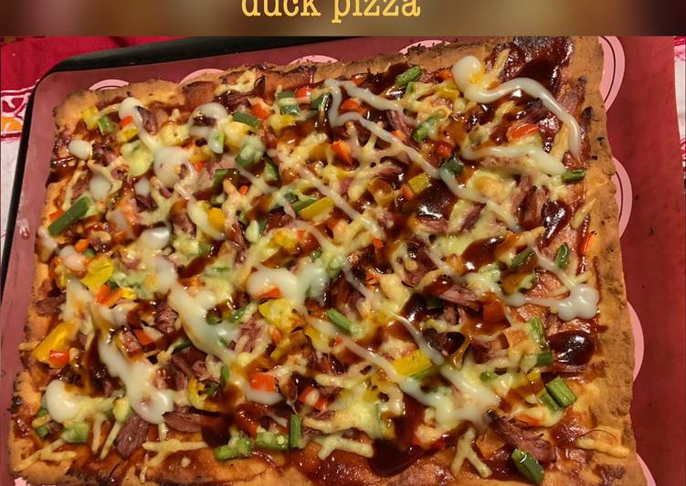 Keto fathead peking duck pizza