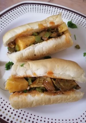 صورة لوصفة سندويش خضار سهلة ولذيذة جداً على طريقتي ام نورة 😋😋