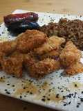 Combinado de Pollo Crujiente, Arroz especiado y algo de ibérico