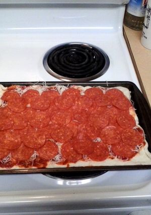 A picture of biscuit pizza.