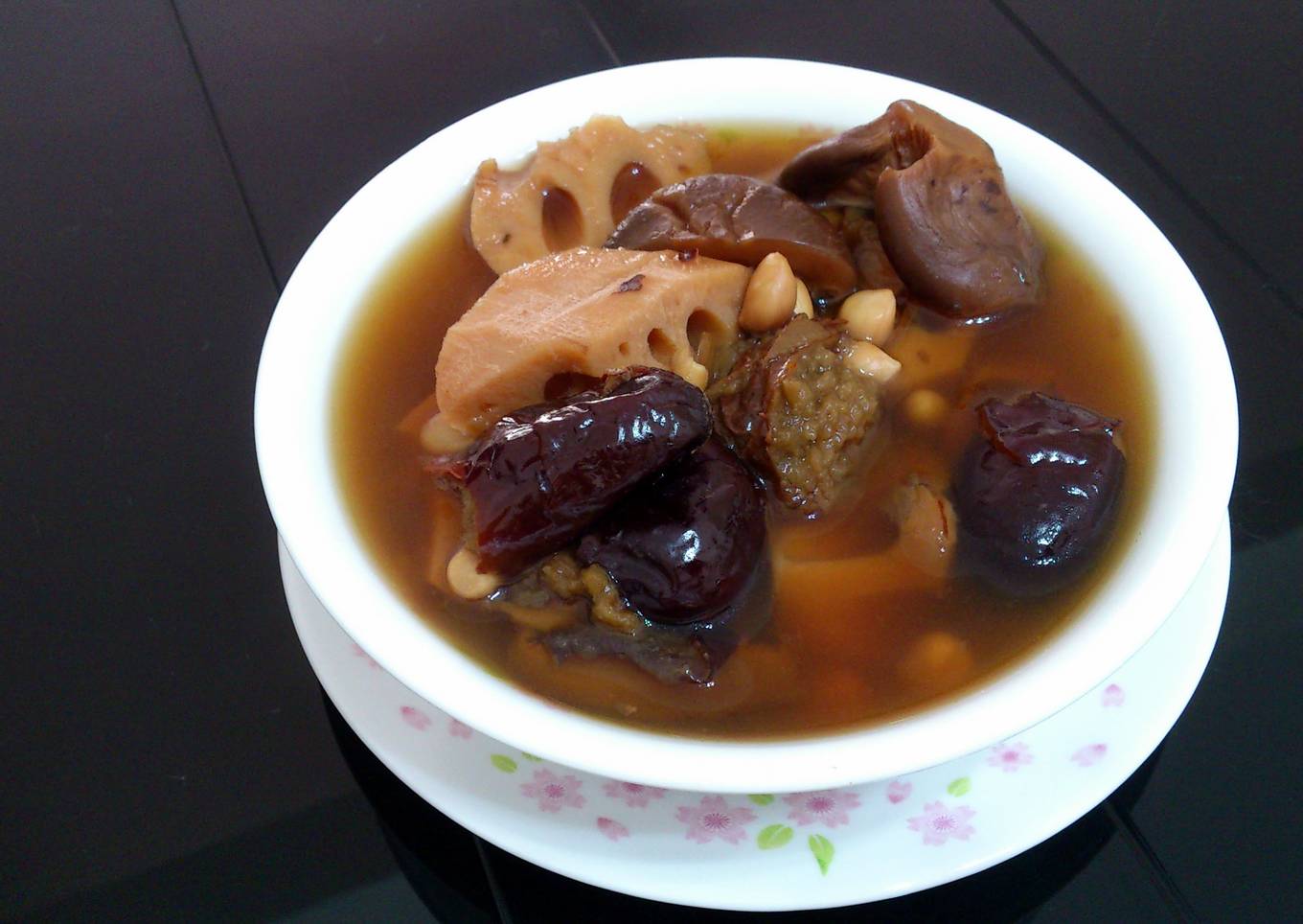 Vegan lotus root and peanut soup