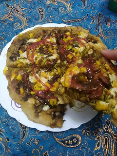 عکسی از دستور پیتزا مرغ و قارچ
