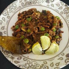 Brinjal matar kheema A picture of Brinjal matar kheema.
