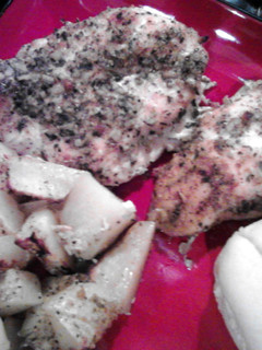 A picture of Herb Roasted Chicken and Potatoes.