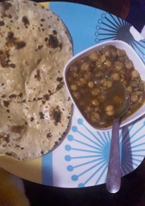 A picture of White choley in punjabi style.