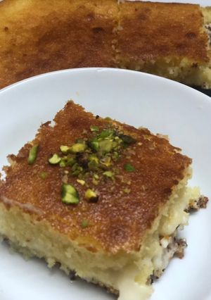 صورة لوصفة بسبوسه بالقشطه 🥧