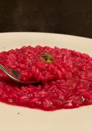 Foto di “Risotto rosso al pate’ di sardine e cappero”