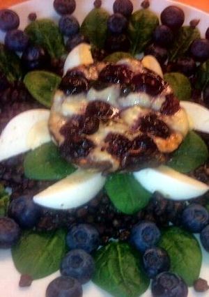 A picture of Sig's Portobello mushroom, lentils and puy lentils.