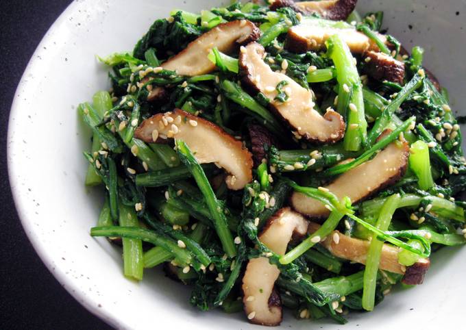 ‘Goma-ae’ Shiitake & Shungiku (Edible Chrysanthemum)