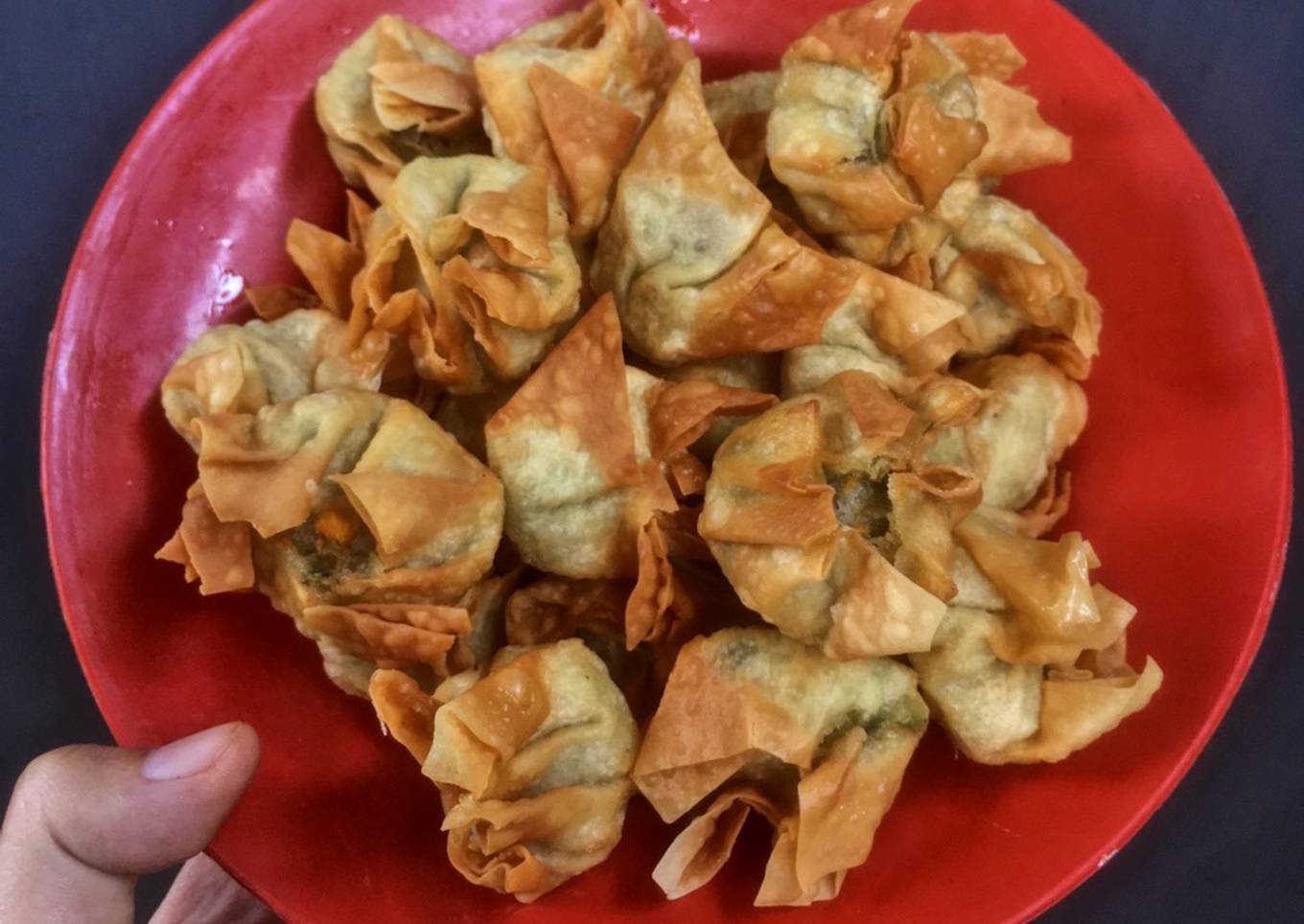 Siomay sayur pangsit goreng