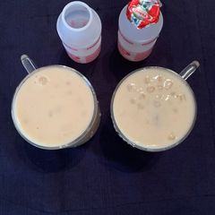 A picture of Sabudana Kheer with Yakult.