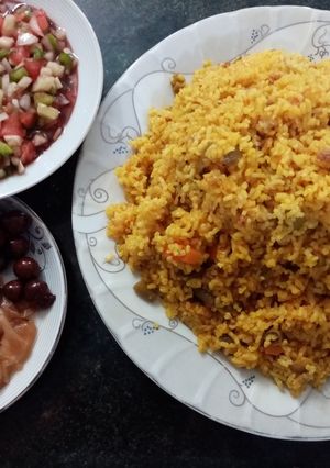 عکسی از دستور لوبیا پلو مشتی