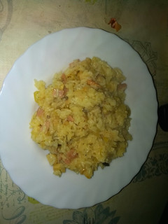 Una foto de Risotto de setas y baicon
