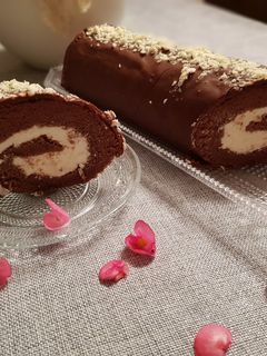 Túrós piskótarolád recept fotója