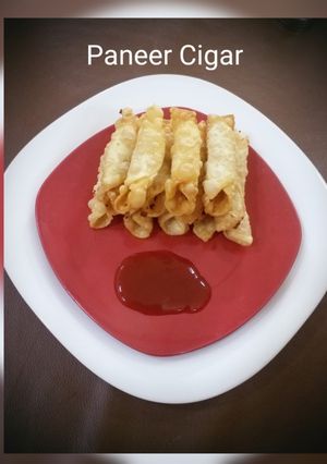 A picture of Paneer chilli Cigars,.