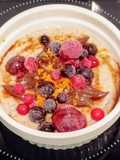 Pudding de plátano con chía y frutos rojos