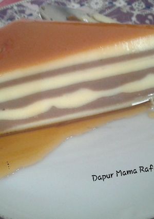 Foto resep Puding Custard karamel lapis coklat