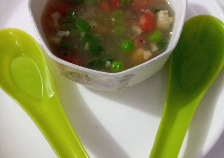 Guide to Prepare Mix veg soup in 17 Minutes for Young Wife