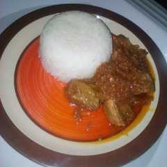A picture of Shinkafa da miya.