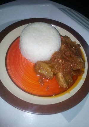 Shinkafa da miya ainihin hoton girkin