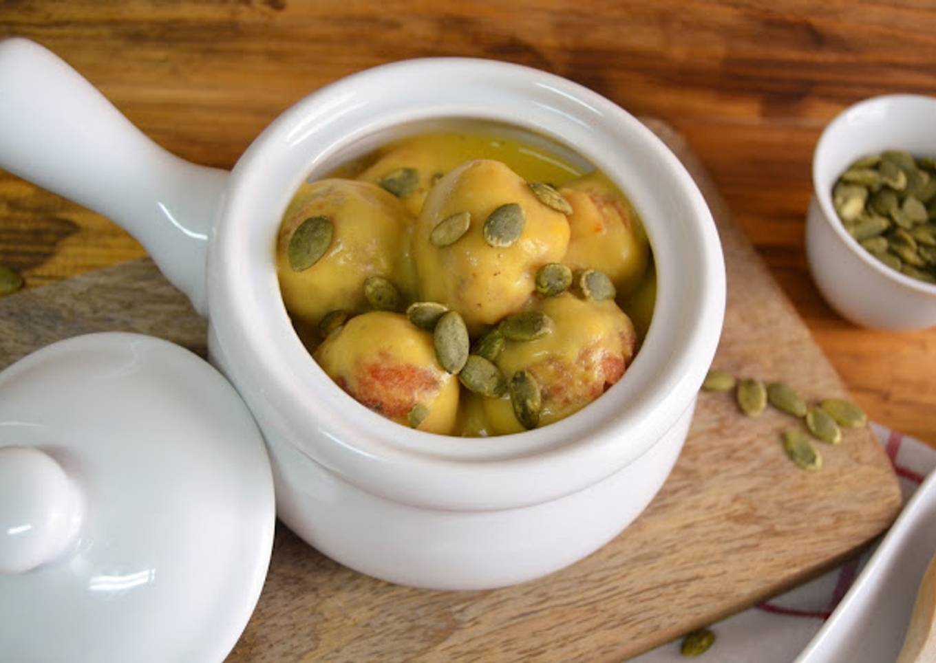 Albóndigas con crema de calabaza