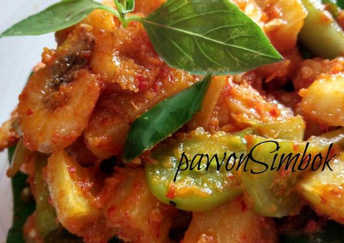 Balado kentang udang simpel