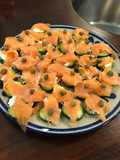 Tapas de pepino con salmón ahumado
