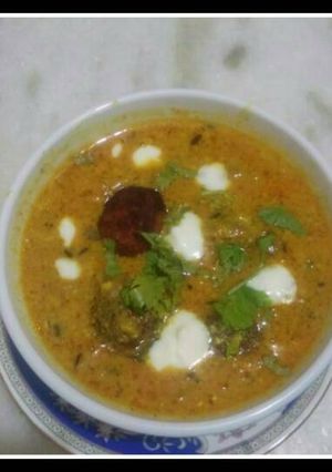 A picture of Gulab jamun ki sabji.
