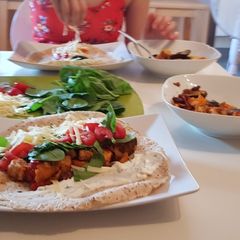 A picture of Mix veg (&falafel) wraps.