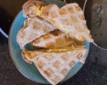 Unique Recipe Waffle iron egg sandwich  Delicious Perfect