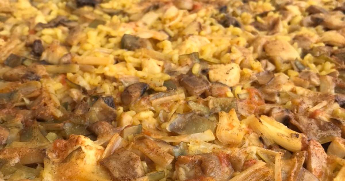 Paella de verduras y setas Receta de Vero Vr46 Cookpad