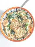 Bubur Oats dengan Bayam Jamur