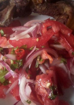 A picture of Spicy hot kachumbari.
